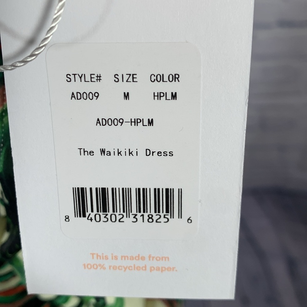 Andie Swim Womens The Waikiki Coverup Dress Tropical Print Cream/ Green Sz M NWT - Picture 6 of 6